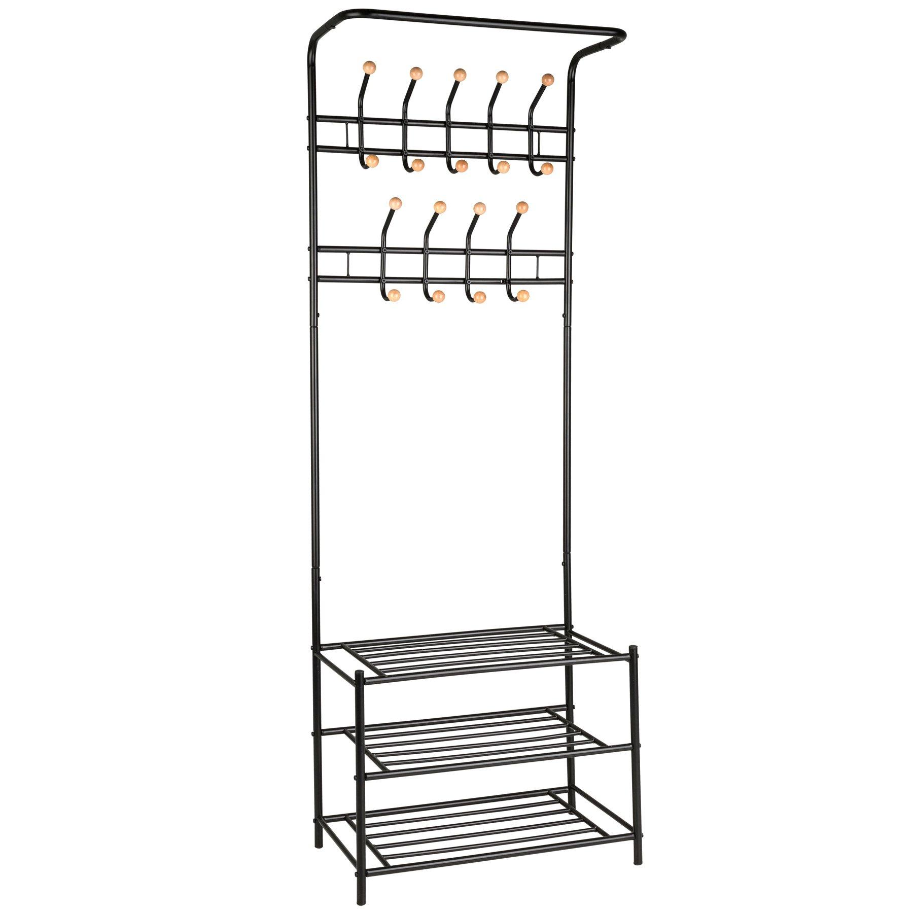 Tectake Appendiabiti con 3 ripiani portascarpe  