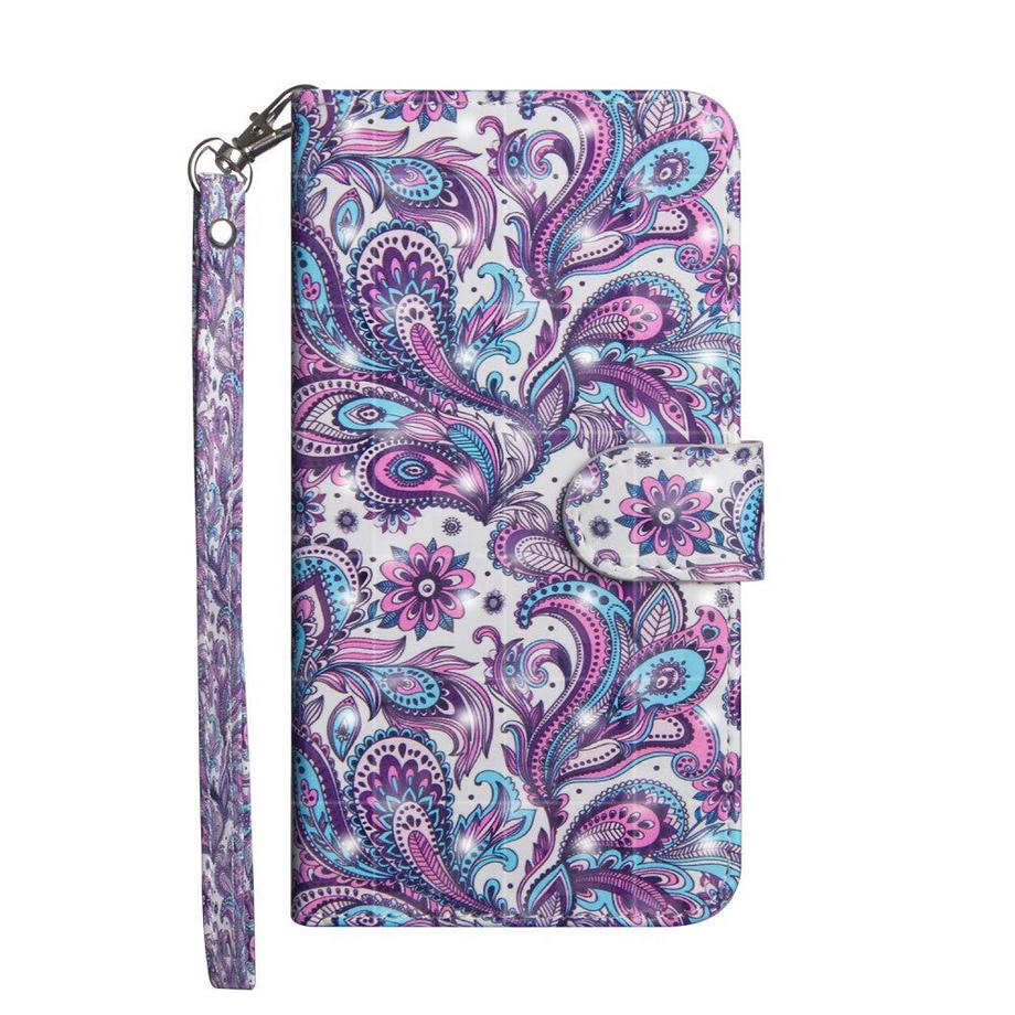 Cover-Discount  Galaxy A20e - Custodia in pelle effetto glitterato Paisley 
