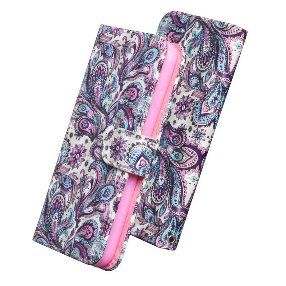 Cover-Discount  Galaxy A20e - Custodia in pelle effetto glitterato Paisley 