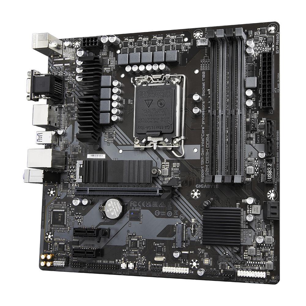 Gigabyte  B760M DS3H DDR4 Motherboard - Unterstützt Intel Core 14. Generation CPUs, 6+2+1 Phasen Digital VRM, bis zu 5333MHz DDR4 (OC), 2xPCIe 4.0 M.2, 2.5GbE LAN, USB 3.2 Gen2 