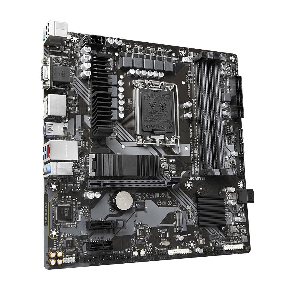 Gigabyte  B760M DS3H DDR4 Motherboard - Unterstützt Intel Core 14. Generation CPUs, 6+2+1 Phasen Digital VRM, bis zu 5333MHz DDR4 (OC), 2xPCIe 4.0 M.2, 2.5GbE LAN, USB 3.2 Gen2 