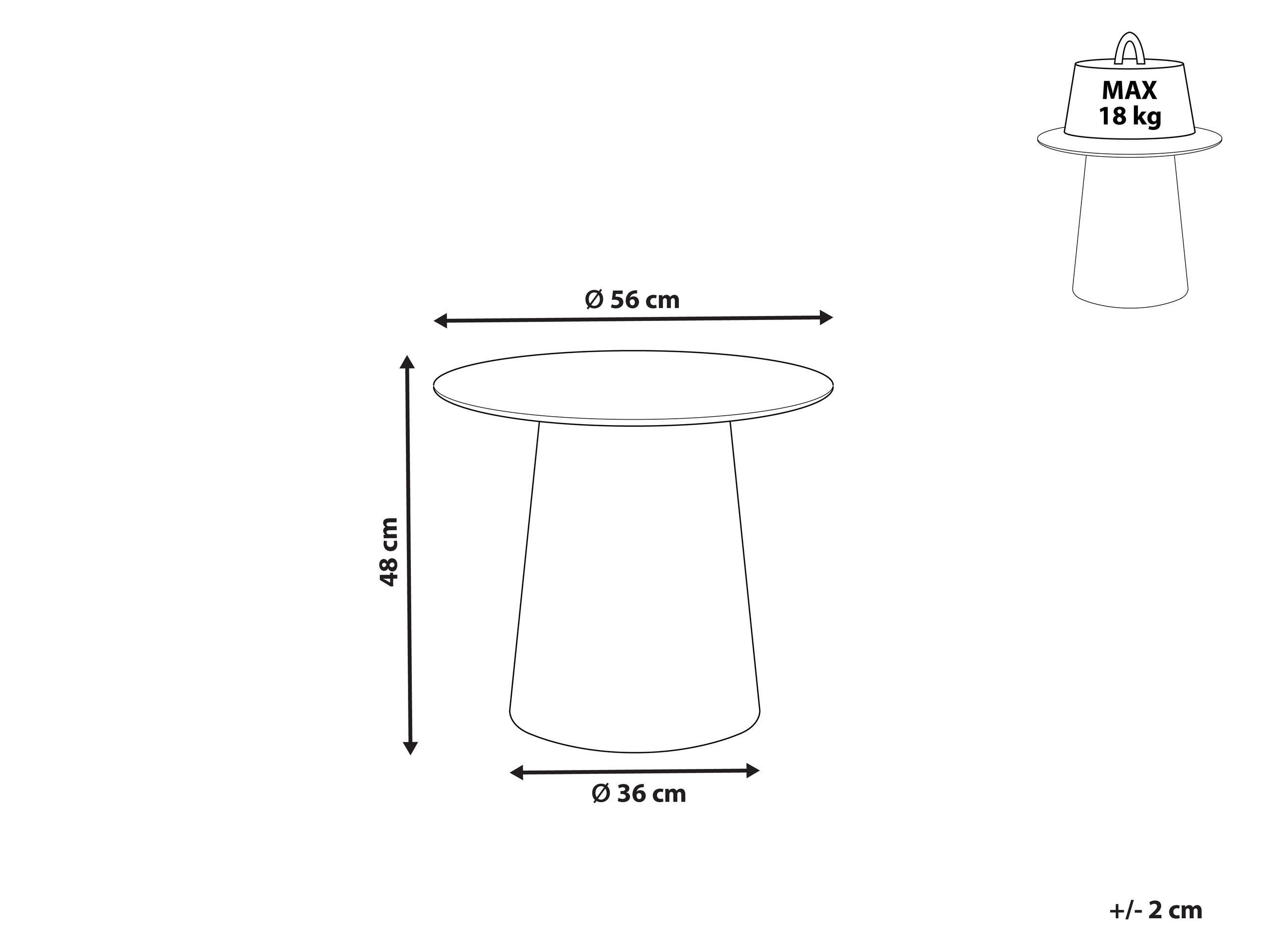 Beliani Table d'appoint en Métal Glamour KERANG  