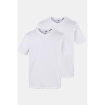 T-shirts, collection Basic, lot de 2. Col en V et manches courtes blanc neige