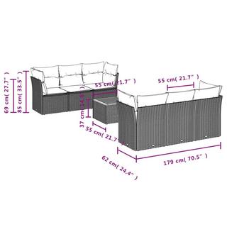 VidaXL Garten sofagarnitur poly-rattan  