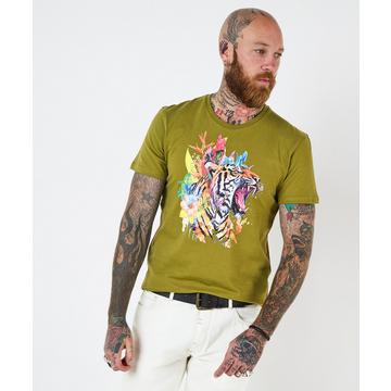 T-Shirt Graphique Tigre Fleuri