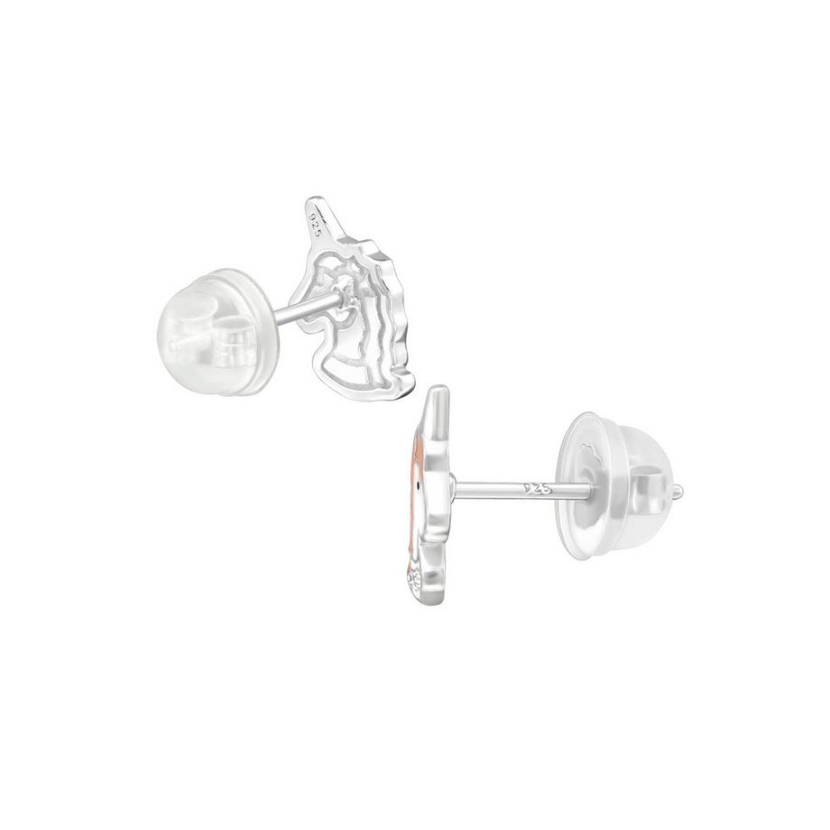 Maxte  Puces d'eilles Licne Premium  en  Sterling avec    et Émail ( Résine   ) 