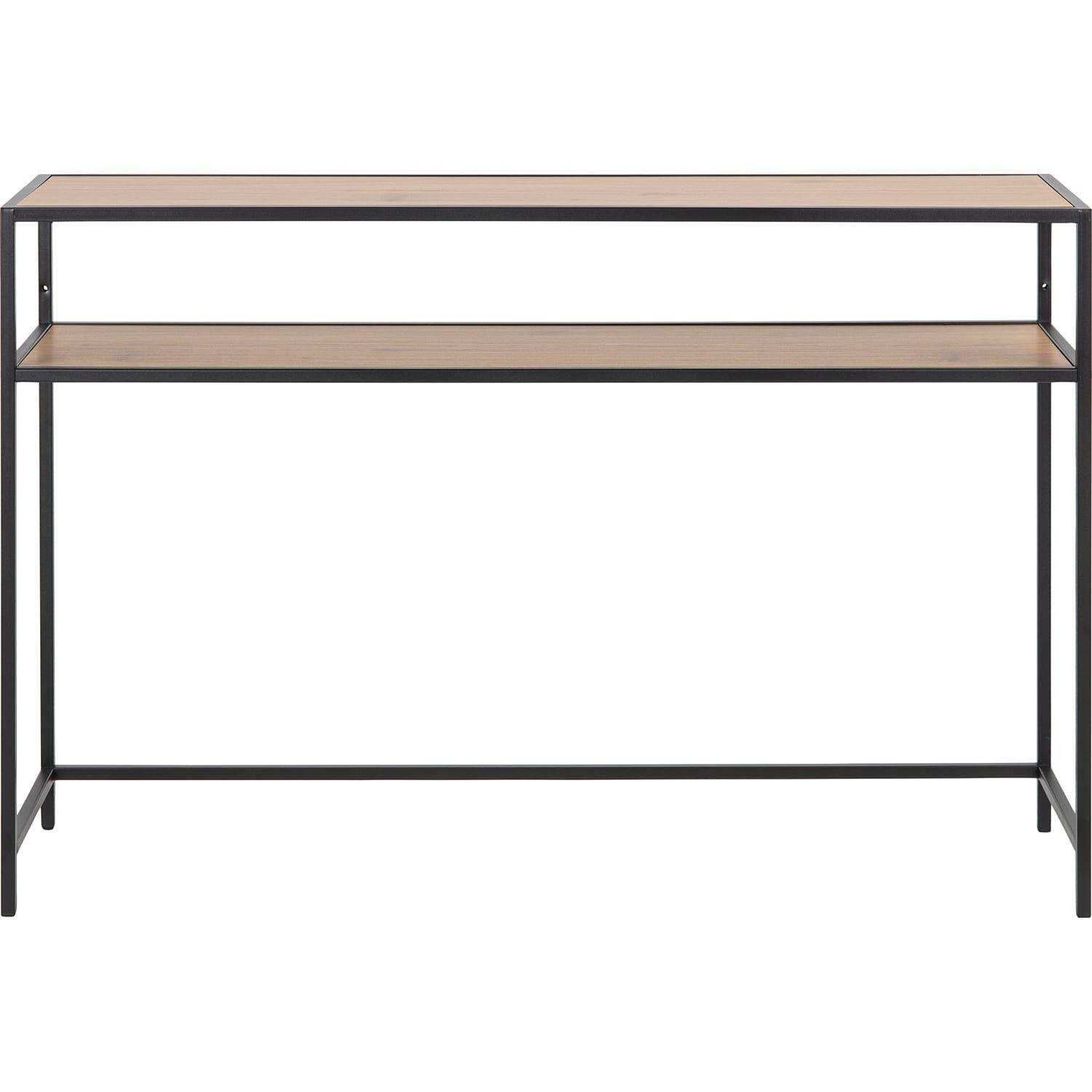 mutoni Table console Multiple Bronx papier chêne sauvage 1 étagère noir 120x35x79cm  