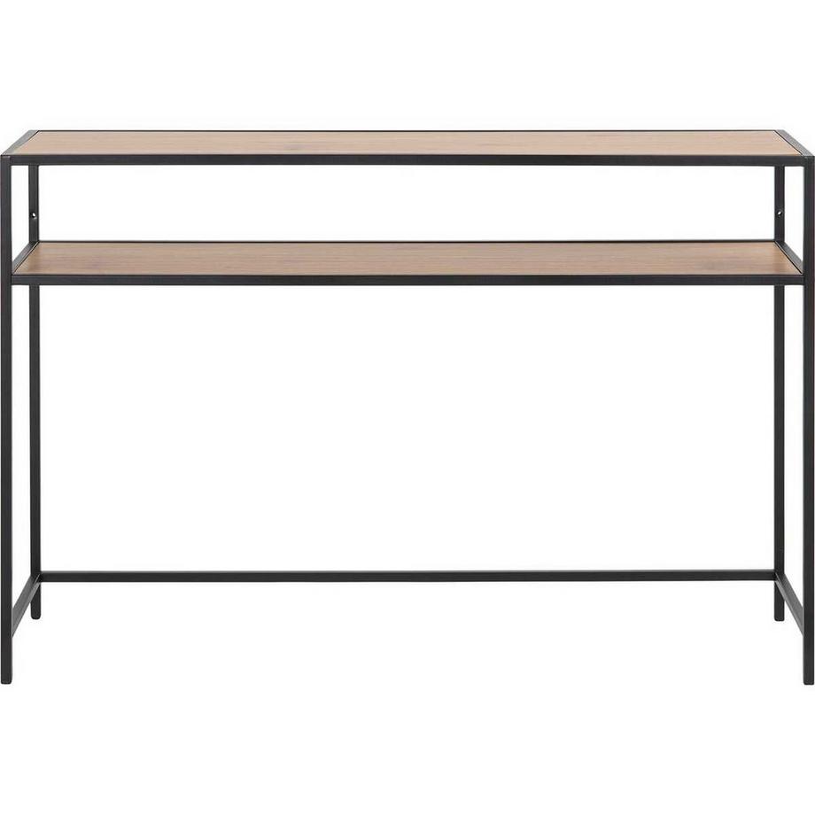 mutoni Table console Multiple Bronx chêne sauvage papier 1 fond noir 120x35x79cm  