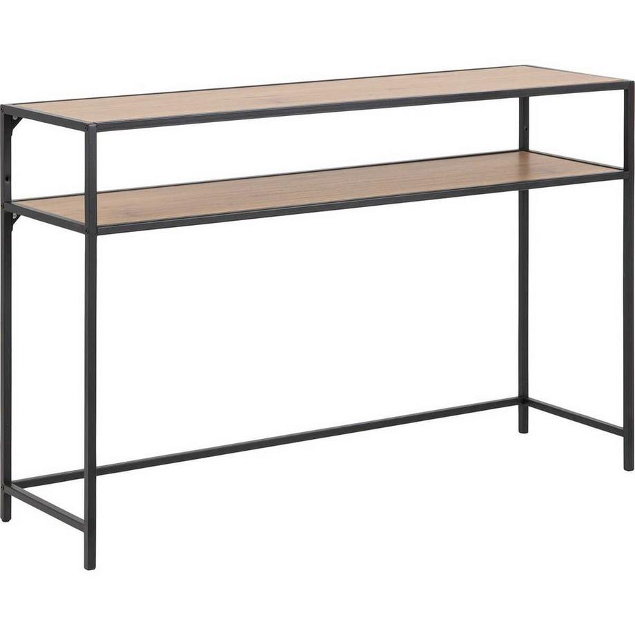 mutoni Table console Multiple Bronx chêne sauvage papier 1 fond noir 120x35x79cm  