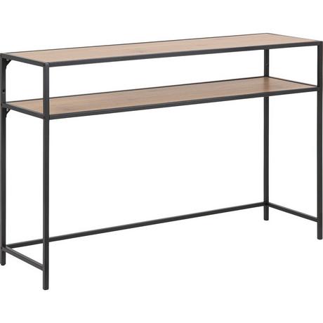 mutoni Table console Multiple Bronx papier chêne sauvage 1 étagère noir 120x35x79cm  