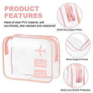 Only-bags.store  2 Stück Kulturtasche Transparent, Flugzeug PVC Kosmetiktasche Wasserdicht 