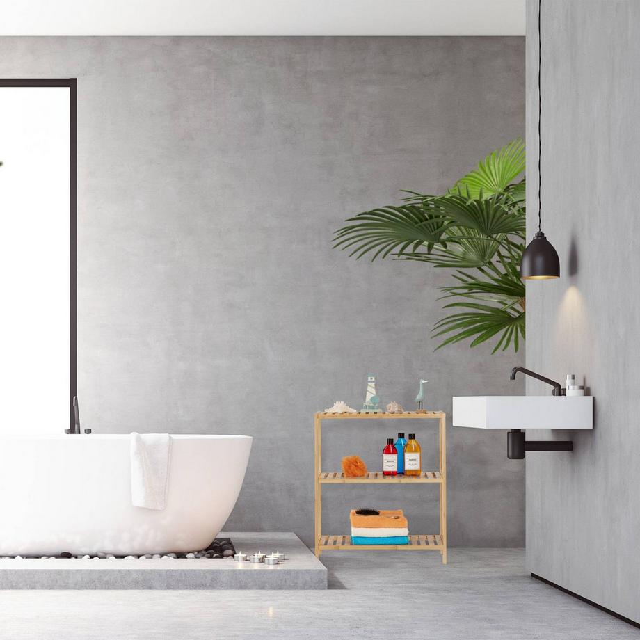 Northio  Grande étagère de salle de bain avec 3 étagères 