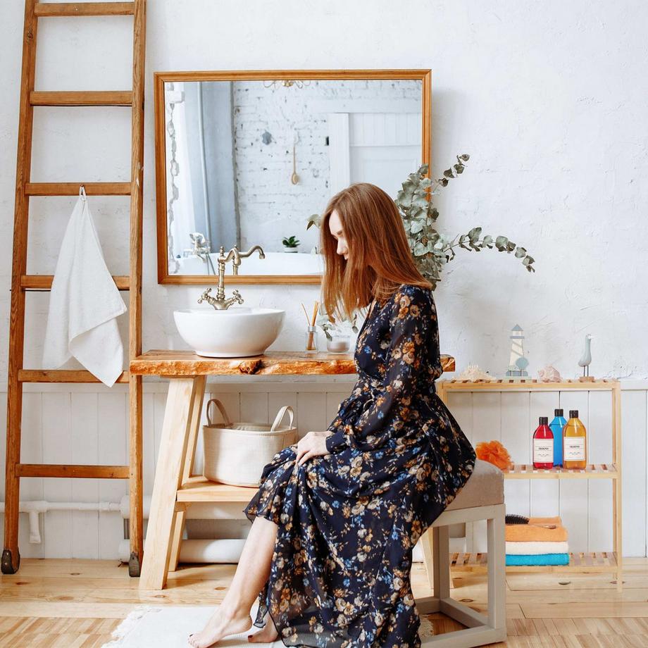 Northio  Grande étagère de salle de bain avec 3 étagères 