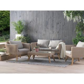 Beliani Lounge Set mit Tisch aus PE Rattan Retro VITTORIA  