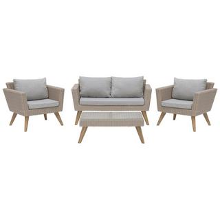 Beliani Lounge Set mit Tisch aus PE Rattan Retro VITTORIA  