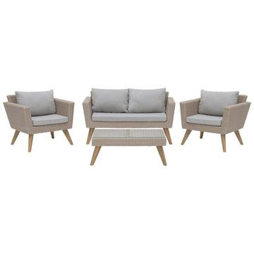 Lounge Set mit Tisch aus PE Rattan Retro VITTORIA