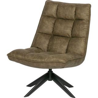 mutoni Fauteuil pivotant Jouke simili cuir vert  