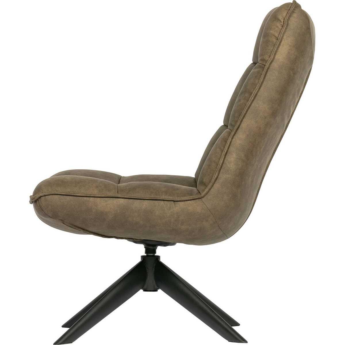 mutoni Fauteuil pivotant Jouke simili cuir vert  