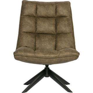 mutoni Fauteuil pivotant Jouke simili cuir vert  