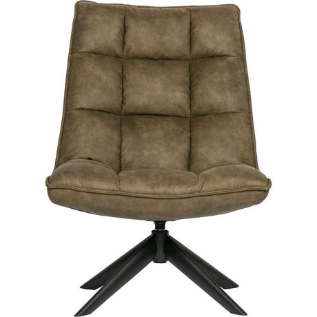 mutoni Fauteuil pivotant Jouke simili cuir vert  