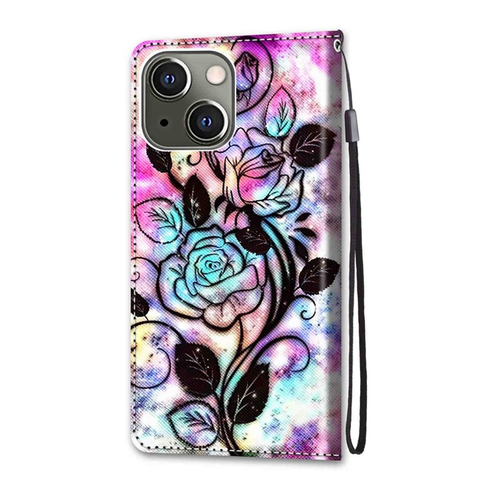 Cover-Discount  iPhone 13 - Custodia in pelle Black Rose 