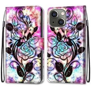 Cover-Discount  iPhone 13 - Custodia in pelle Black Rose 