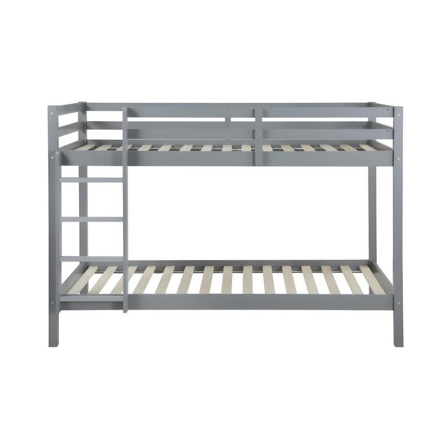 Vente-unique Letto a castello + Materasso 2 Abete massello Grigio ANICET II  