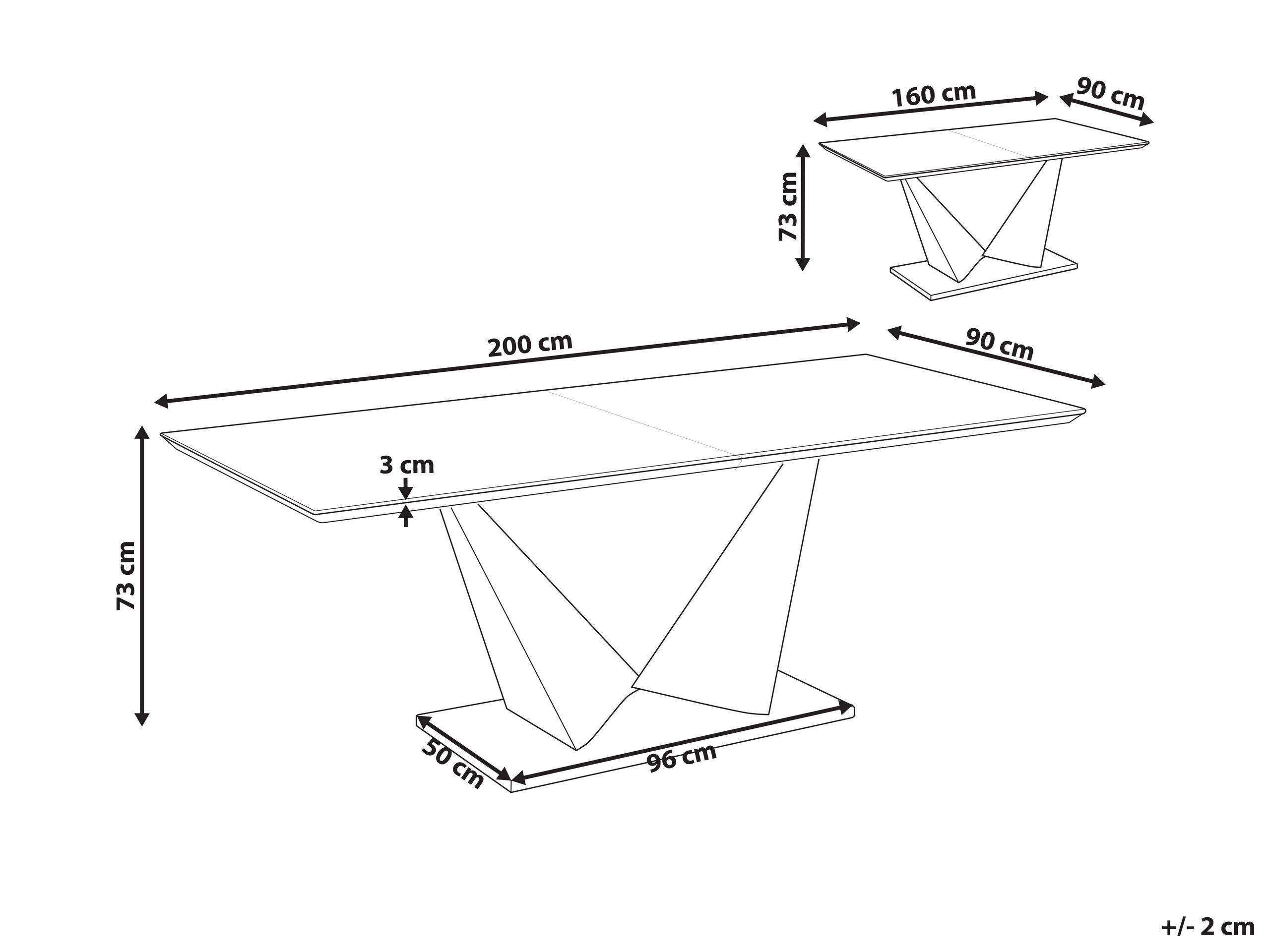 Beliani Table de repas en MDF Industriel ALCANTRA  