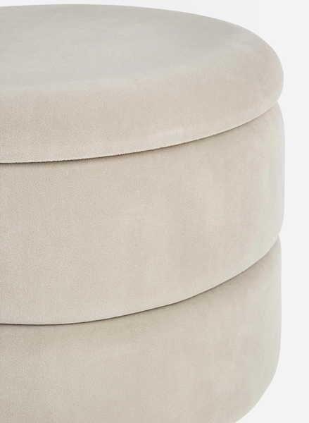 mutoni Tabouret rembourré Pavlina avec espace de rangement beige 38x38cm  