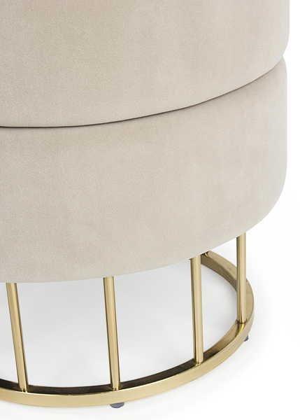 mutoni Tabouret rembourré Pavlina avec espace de rangement beige 38x38cm  