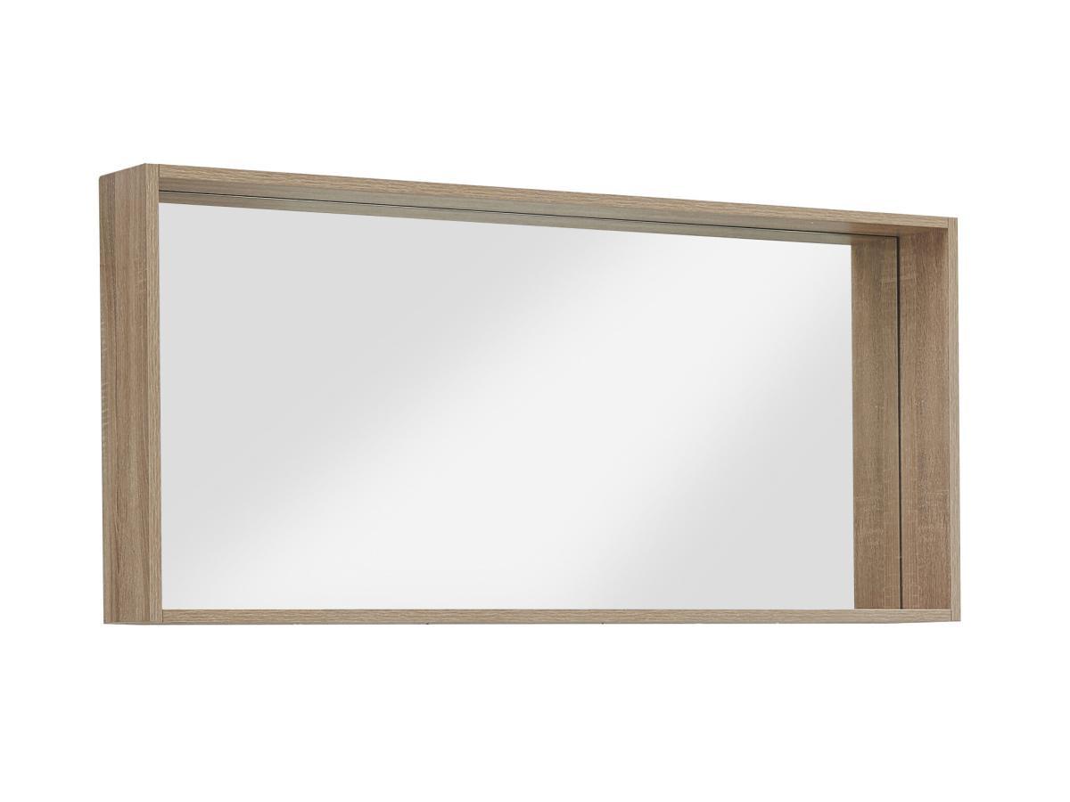 Vente-unique Miroir de salle de bain avec rebord coloris naturel clair - L120 x H55 cm - QUADRA  