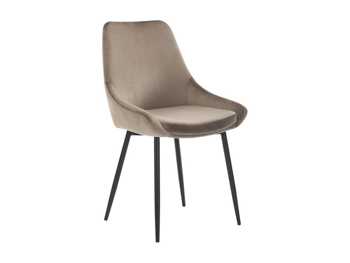 Vente-unique Stuhl 6erSet Samt es Metall MASURIE  