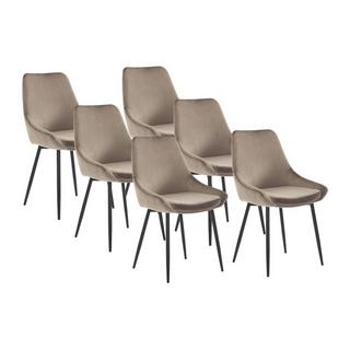 Vente-unique Lot de 6 chaises Velours métal MASURIE  