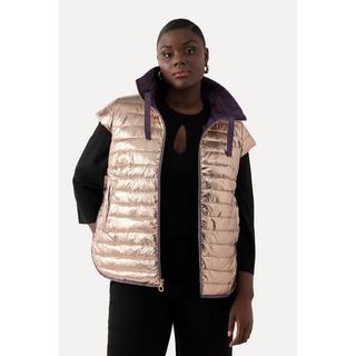 Ulla Popken Wende-Weste Cup-Ärmel Stehkragen Druckknöpfe  