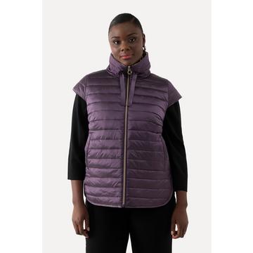 Gilet double face con manichette, collo alto e bottoni automatici
