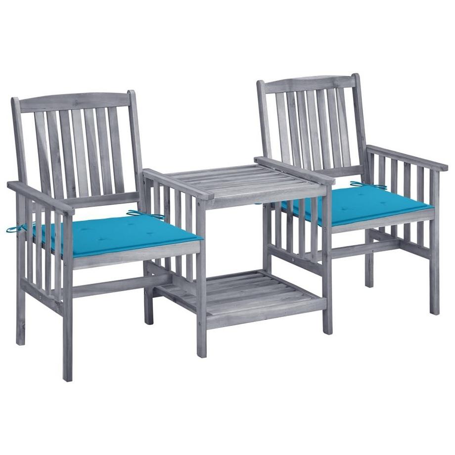 Chaise de jardin avec table à thé bois d'acacia