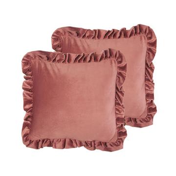 Lot de 2 coussins en Velours Glamour KALANCHOE