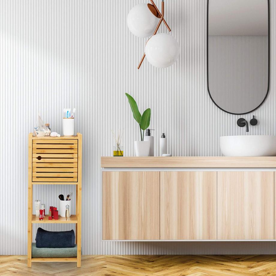 B2X Bambus Badezimmerregal mit 2 Ablagen  