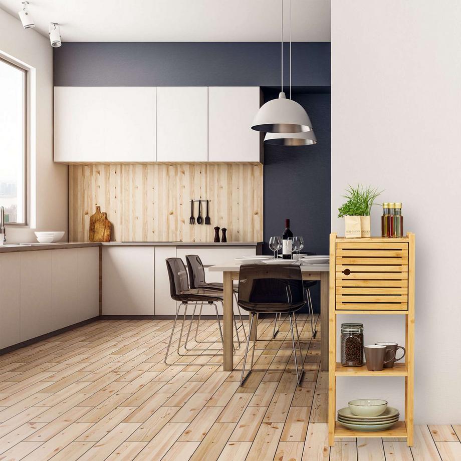 B2X Bambus Badezimmerregal mit 2 Ablagen  