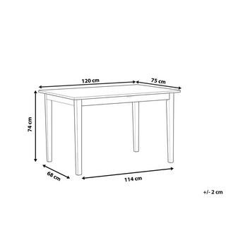 Beliani Esstisch aus Gummibaumholz Landhausstil HOUSTON  