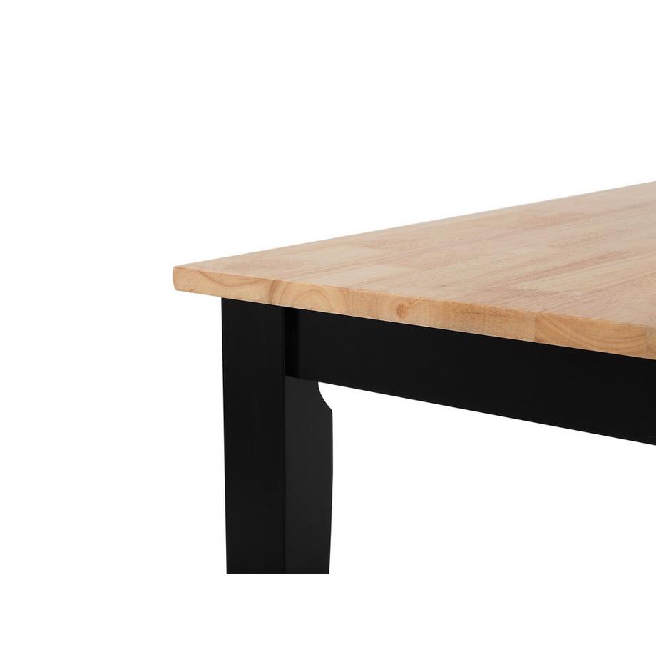 Beliani Esstisch aus Gummibaumholz Landhausstil HOUSTON  