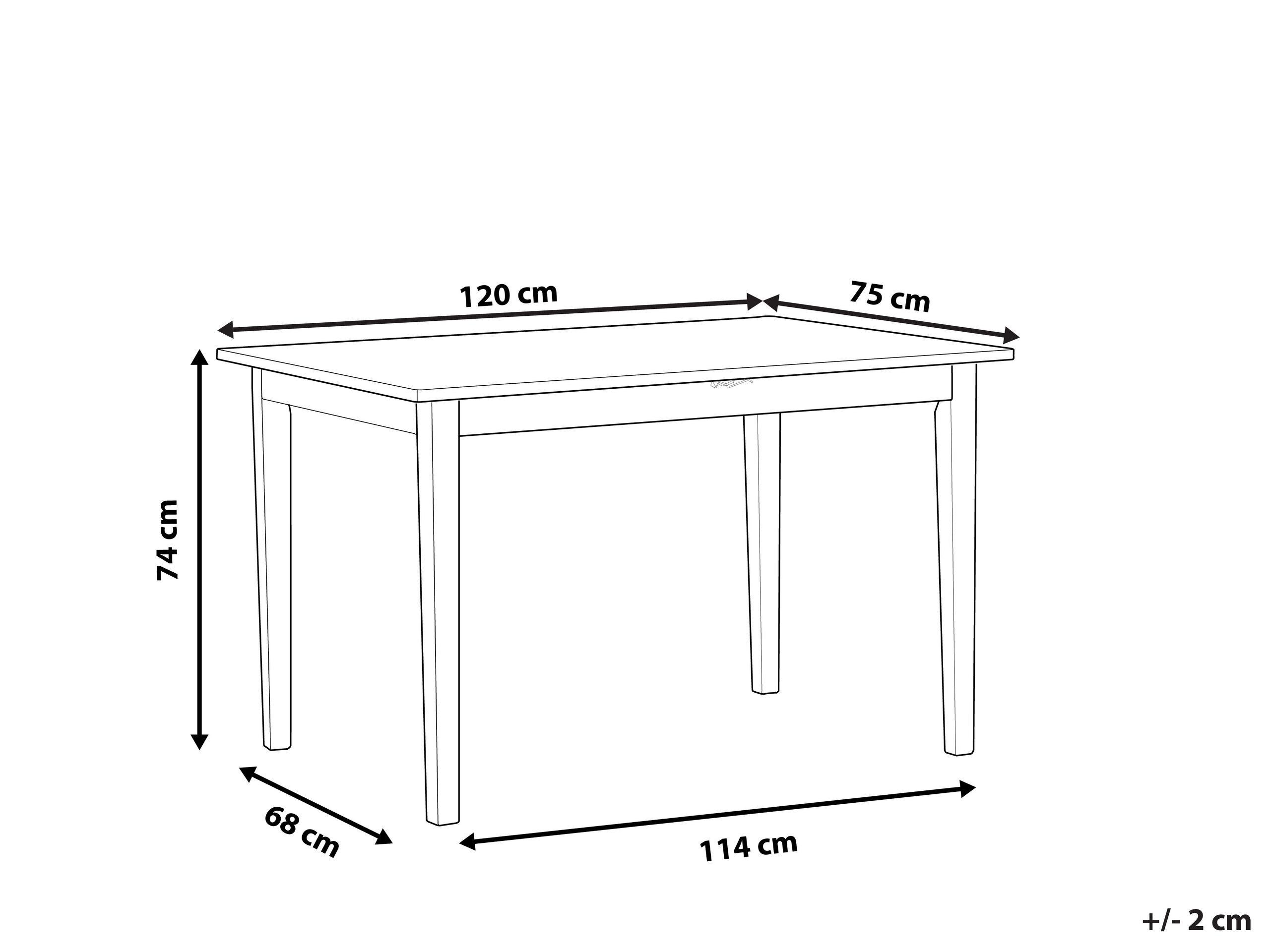Beliani Esstisch aus Gummibaumholz Landhausstil HOUSTON  