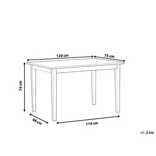 Beliani Esstisch aus Gummibaumholz Landhausstil HOUSTON  
