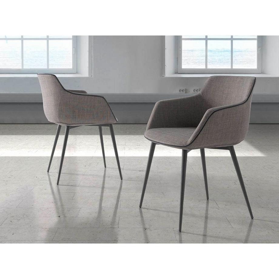 ANGEL CERDA Sedia in tessuto grigio scuro  