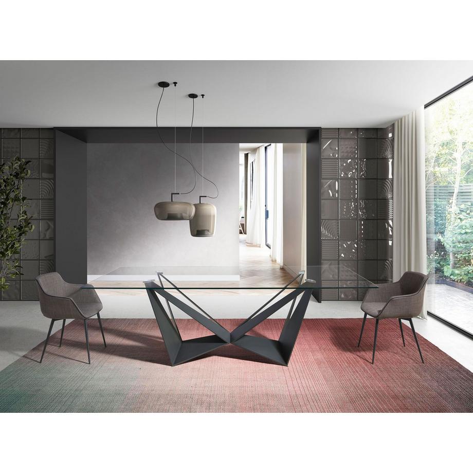 ANGEL CERDA Sedia in tessuto grigio scuro  