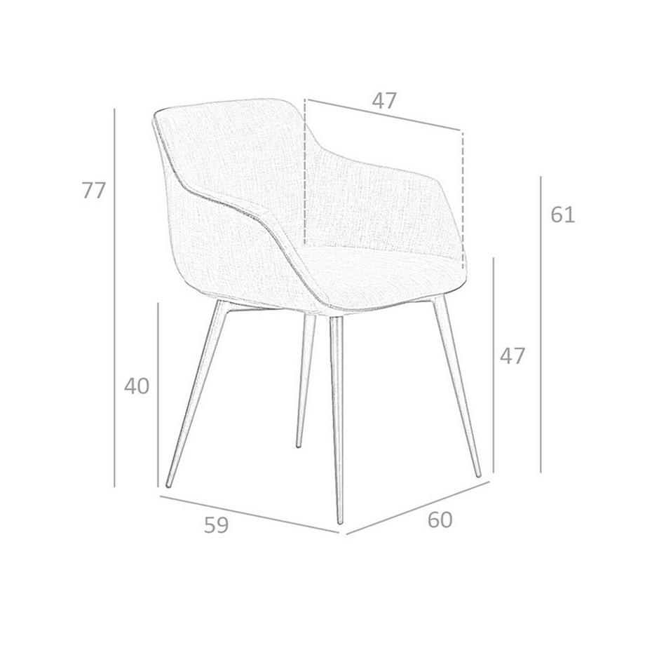 ANGEL CERDA Sedia in tessuto grigio scuro  