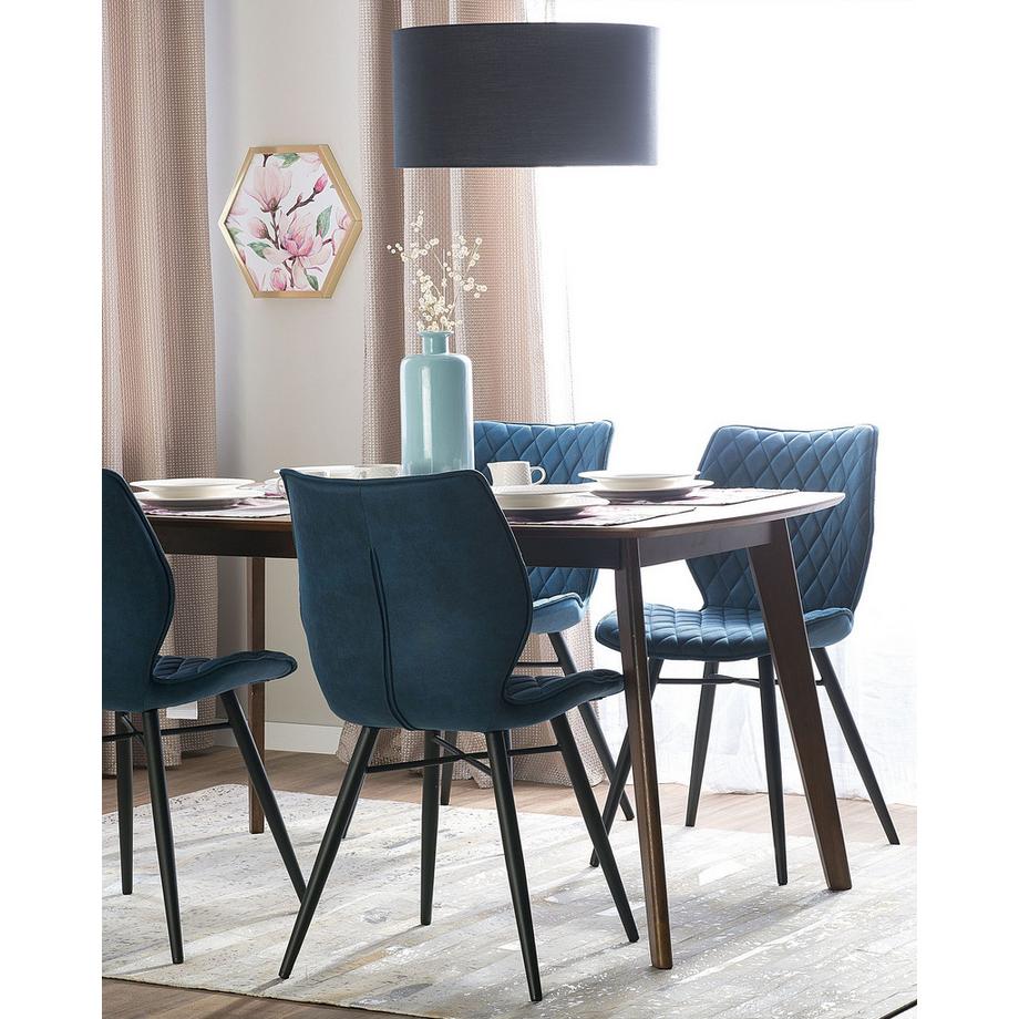 Beliani Lot de 2 chaises de salle à manger en Tissu Glamour LISLE  