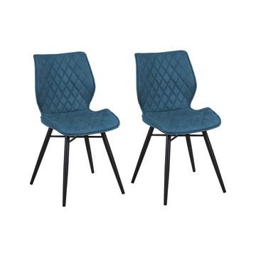 Lot de 2 chaises de salle à manger en Tissu Glamour LISLE