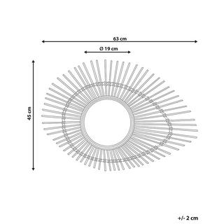 Beliani Wandspiegel aus Bambusholz Boho BARIO  