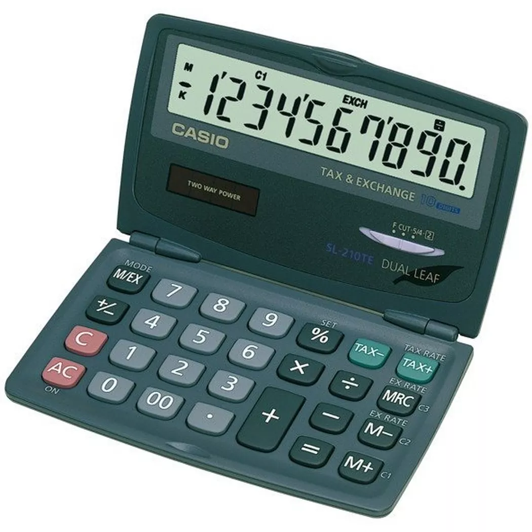 CASIO – Taschenrechner SL-210TE Solar, 10-stellig, Marine